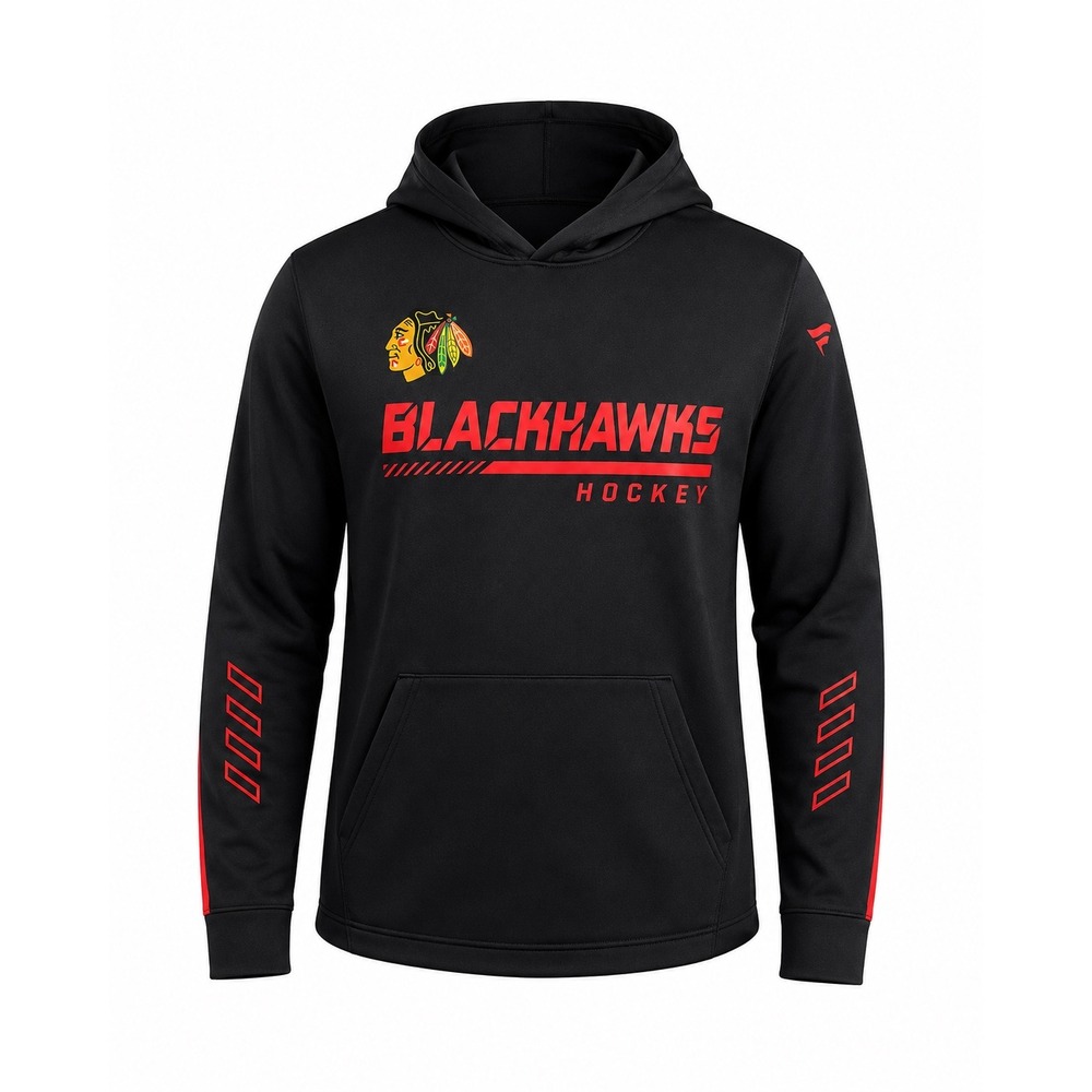 Fanatics Chicago Blackhawks NHL Youth Hoodie Black Authentic Pro Size M 10/12